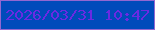 文字の大きさ：2、枠の色：9267d1、背景の色：004bbb、文字の色：6a2ae2 無料ブログパーツのブログ時計