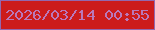 文字の大きさ：2、枠の色：9268af、背景の色：cc1b1c、文字の色：ba78ba 無料ブログパーツのブログ時計