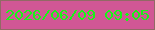 文字の大きさ：4、枠の色：926965、背景の色：d15795、文字の色：18f517 無料ブログパーツのブログ時計