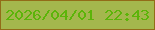 文字の大きさ：5、枠の色：926c18、背景の色：a4b74d、文字の色：5cb409 無料ブログパーツのブログ時計