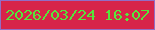 文字の大きさ：1、枠の色：926dc5、背景の色：d72449、文字の色：55e63b 無料ブログパーツのブログ時計