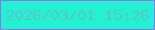 文字の大きさ：3、枠の色：9271ea、背景の色：23f2d2、文字の色：5fc2ce 無料ブログパーツのブログ時計