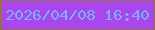 文字の大きさ：3、枠の色：92723a、背景の色：aa46ee、文字の色：76b2fb 無料ブログパーツのブログ時計