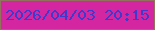 文字の大きさ：1、枠の色：92725d、背景の色：d426a1、文字の色：3f39cc 無料ブログパーツのブログ時計