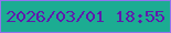 文字の大きさ：2、枠の色：9273ee、背景の色：1cac92、文字の色：5f19ad 無料ブログパーツのブログ時計