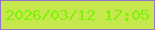 文字の大きさ：2、枠の色：9276c9、背景の色：c6e84e、文字の色：7bf303 無料ブログパーツのブログ時計