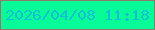 文字の大きさ：3、枠の色：92776b、背景の色：07fc98、文字の色：11bfd9 無料ブログパーツのブログ時計