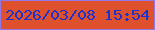 文字の大きさ：4、枠の色：9278e7、背景の色：df502c、文字の色：1d32cc 無料ブログパーツのブログ時計