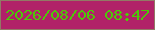 文字の大きさ：2、枠の色：927965、背景の色：b12268、文字の色：4cc907 無料ブログパーツのブログ時計