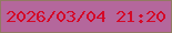 文字の大きさ：5、枠の色：927a62、背景の色：b4679c、文字の色：d40928 無料ブログパーツのブログ時計