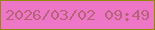 文字の大きさ：5、枠の色：928905、背景の色：ed76c6、文字の色：b86278 無料ブログパーツのブログ時計