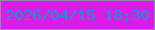 文字の大きさ：3、枠の色：9289a2、背景の色：d71de7、文字の色：1099c8 無料ブログパーツのブログ時計
