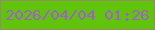 文字の大きさ：3、枠の色：928d68、背景の色：60c40a、文字の色：a45dce 無料ブログパーツのブログ時計