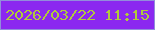 文字の大きさ：5、枠の色：928ddb、背景の色：8b28f0、文字の色：b0c93b 無料ブログパーツのブログ時計