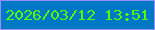 文字の大きさ：3、枠の色：928ff8、背景の色：0078c6、文字の色：55fa04 無料ブログパーツのブログ時計