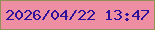 文字の大きさ：1、枠の色：929057、背景の色：ee8ea3、文字の色：2f109a 無料ブログパーツのブログ時計