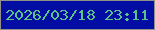 文字の大きさ：4、枠の色：929089、背景の色：010da3、文字の色：5cc28c 無料ブログパーツのブログ時計
