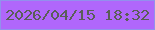 文字の大きさ：5、枠の色：9290ed、背景の色：b067fb、文字の色：5a5e57 無料ブログパーツのブログ時計