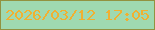文字の大きさ：5、枠の色：929240、背景の色：9fd9b1、文字の色：f1b031 無料ブログパーツのブログ時計