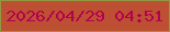 文字の大きさ：5、枠の色：929744、背景の色：bd4f32、文字の色：b3014f 無料ブログパーツのブログ時計