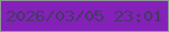 文字の大きさ：1、枠の色：929795、背景の色：8321b9、文字の色：443a60 無料ブログパーツのブログ時計