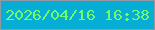 文字の大きさ：5、枠の色：9299a2、背景の色：06aed6、文字の色：73fa6c 無料ブログパーツのブログ時計