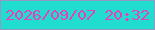 文字の大きさ：2、枠の色：929ac2、背景の色：20ddd0、文字の色：ea3fba 無料ブログパーツのブログ時計
