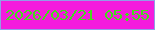 文字の大きさ：5、枠の色：929ce6、背景の色：f41bdd、文字の色：44db1d 無料ブログパーツのブログ時計
