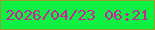 文字の大きさ：4、枠の色：92a02b、背景の色：0ff142、文字の色：c9239c 無料ブログパーツのブログ時計