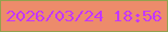 文字の大きさ：1、枠の色：92a24e、背景の色：ed8b6b、文字の色：c536ff 無料ブログパーツのブログ時計
