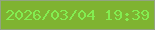 文字の大きさ：2、枠の色：92a382、背景の色：7fb331、文字の色：83ed50 無料ブログパーツのブログ時計