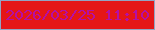 文字の大きさ：1、枠の色：92a4c3、背景の色：e51617、文字の色：b40fa6 無料ブログパーツのブログ時計