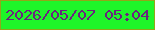 文字の大きさ：4、枠の色：92a619、背景の色：1ef529、文字の色：6a247e 無料ブログパーツのブログ時計