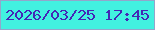 文字の大きさ：1、枠の色：92a6cb、背景の色：42f1e0、文字の色：4426b6 無料ブログパーツのブログ時計