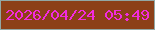 文字の大きさ：1、枠の色：92a8a5、背景の色：8c4018、文字の色：f32bdf 無料ブログパーツのブログ時計