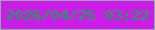 文字の大きさ：2、枠の色：92a8b3、背景の色：cc1de8、文字の色：05ad4d 無料ブログパーツのブログ時計
