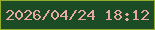 文字の大きさ：4、枠の色：92ac2e、背景の色：1b4c26、文字の色：e7a9a0 無料ブログパーツのブログ時計