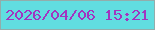 文字の大きさ：1、枠の色：92adab、背景の色：61dde0、文字の色：a235c0 無料ブログパーツのブログ時計