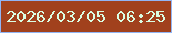 文字の大きさ：3、枠の色：92b5f4、背景の色：a1411d、文字の色：dafee3 無料ブログパーツのブログ時計