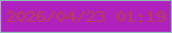 文字の大きさ：1、枠の色：92b7b4、背景の色：b022be、文字の色：b43e51 無料ブログパーツのブログ時計