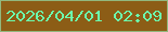 文字の大きさ：2、枠の色：92b87d、背景の色：8c5d16、文字の色：6cfcac 無料ブログパーツのブログ時計