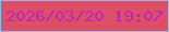 文字の大きさ：2、枠の色：92bae5、背景の色：e04d66、文字の色：b229b9 無料ブログパーツのブログ時計