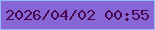 文字の大きさ：3、枠の色：92bafe、背景の色：8766d6、文字の色：4b074d 無料ブログパーツのブログ時計