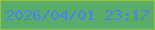 文字の大きさ：4、枠の色：92c343、背景の色：59ac6b、文字の色：4286ed 無料ブログパーツのブログ時計