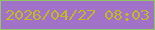 文字の大きさ：1、枠の色：92c467、背景の色：a073c9、文字の色：c2b827 無料ブログパーツのブログ時計