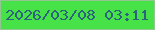 文字の大きさ：2、枠の色：92c591、背景の色：47e248、文字の色：2c647d 無料ブログパーツのブログ時計
