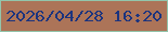 文字の大きさ：3、枠の色：92c5ab、背景の色：ac7458、文字の色：1c347e 無料ブログパーツのブログ時計