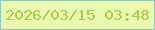 文字の大きさ：3、枠の色：92c6c3、背景の色：ebf9af、文字の色：a5ce53 無料ブログパーツのブログ時計