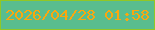 文字の大きさ：4、枠の色：92c724、背景の色：59bd8e、文字の色：faa70e 無料ブログパーツのブログ時計