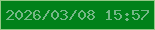 文字の大きさ：3、枠の色：92c785、背景の色：018119、文字の色：74b785 無料ブログパーツのブログ時計